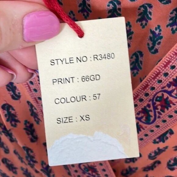 NWT RAGA Avah Geometric Print Split Front Maxi Dress - Picture 8 of 14